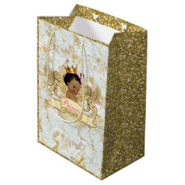 Afrikaanse prins|Prinses Elegant Gold Glitter Medium Cadeauzakje