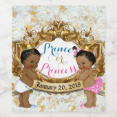 Afrikaanse prins / prinses geslacht onthullen wijn etiket (Enkel label)