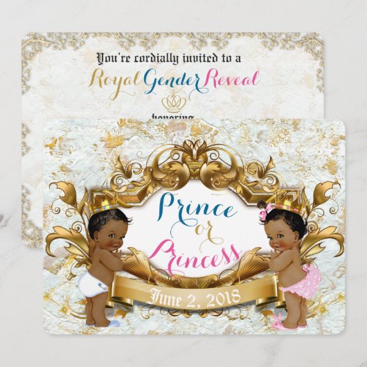 Afrikaanse prins & prinses Geslacht Onthulling Uit Kaart (Voorkant / Achterkant)