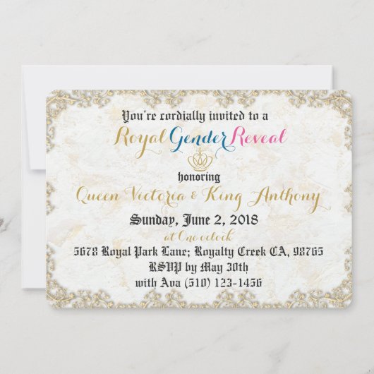 Afrikaanse prins & prinses Geslacht Onthulling Uit Kaart (Achterkant)