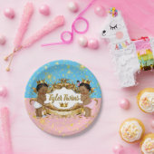 Afrikaanse prins/prinses roze/blauw/gouden enkels papieren bordje (Feest)