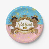 Afrikaanse prins/prinses roze/blauw/gouden enkels papieren bordje (Voorkant)