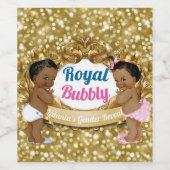 Afrikaanse prins|Prinses Roze |Blauw|Gouden glitte Wijn Etiket (Enkel label)