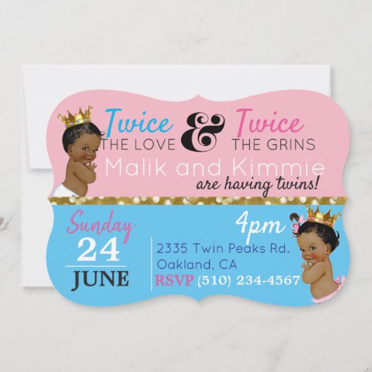 Afrikaanse prins|Prinses Roze & Blauw| Gouden Spar Kaart (Achterkant)