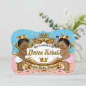 Afrikaanse prins|Prinses Roze & Blauw| Gouden Spar Kaart (Staand voorkant)