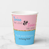 Afrikaanse prins|Prinses Roze & Blauw| Gouden Spar Papieren Bekers (Achterkant)