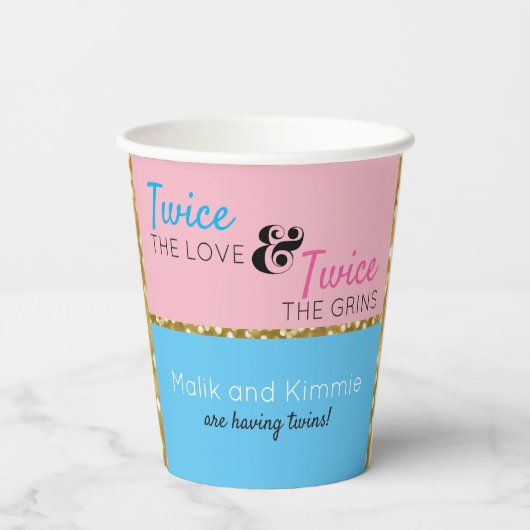 Afrikaanse prins|Prinses Roze & Blauw| Gouden Spar Papieren Bekers (Achterkant)