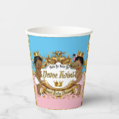 Afrikaanse prins|Prinses Roze & Blauw| Gouden Spar Papieren Bekers (Voorkant)