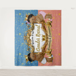 Afrikaanse prins/prinses roze/blauw/goudvlek wandkleed