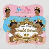 Afrikaanse prins|Prinses roze en blauw| Gender Rev Kaart (Voorkant / Achterkant)