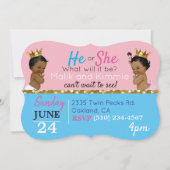 Afrikaanse prins|Prinses roze en blauw| Gender Rev Kaart (Achterkant)