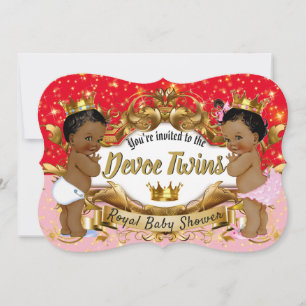 Afrikaanse Prins Prinses Roze & Rode Gouden Glans Kaart