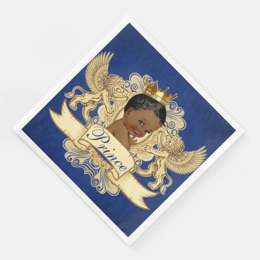 Afrikaanse Prins | Regal Lions Crest Royal Blue &  Servetten (Hoek)