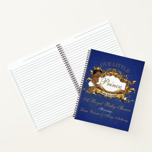 Afrikaanse Prins Royal Baby shower Elegant Guest B Notitieboek (Binnen)