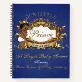 Afrikaanse Prins Royal Baby shower Elegant Guest B Notitieboek (Voorkant)
