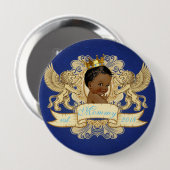 Afrikaanse prins Royal Birthday/Baby shower Button (Voorkant /achterkant)