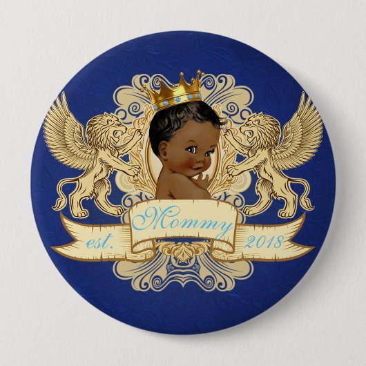 Afrikaanse prins Royal Birthday/Baby shower Button (Voorkant)