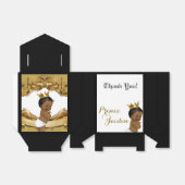 Afrikaanse Prins Zwart & Goud Elegant Bedankdoosjes (Uitgevouwen)