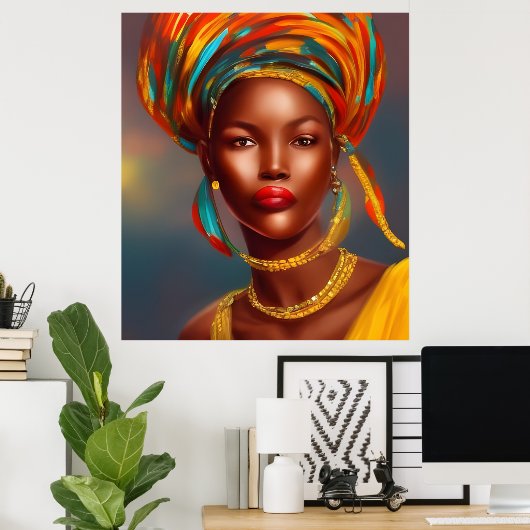 Afrikaanse prinses 3 gouden juwelen poster (Thuiskantoor)