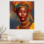 Afrikaanse prinses 3 gouden juwelen poster (Keuken)