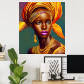 Afrikaanse prinses 5 gouden juwelen poster (Thuiskantoor)