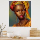 Afrikaanse prinses 6 gouden juwelen poster (Keuken)