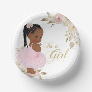 Afrikaanse Prinses Baby Borrel Papieren Bord