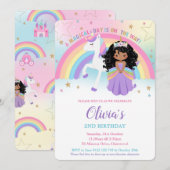 Afrikaanse Prinses Eenhoorn Verjaardagsfeest Rainb Kaart (Voorkant / Achterkant)