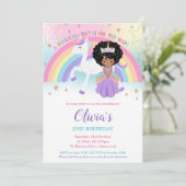 Afrikaanse Prinses Eenhoorn Verjaardagsfeest Rainb Kaart (Staand voorkant)