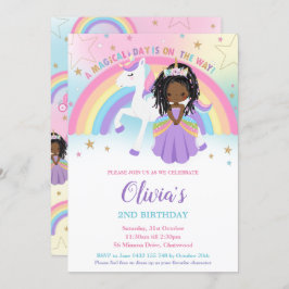 Afrikaanse Prinses Eenhoorn Verjaardagsfeest Rainb Kaart