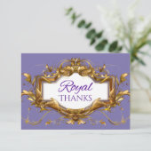 Afrikaanse prinses Elegant Paars & Gold Bedankkaart (Staand voorkant)