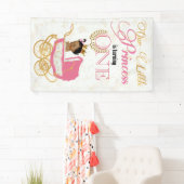 Afrikaanse prinses Elegant Roze|Gold 1ste verjaard Spandoek (Insitu)