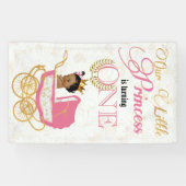 Afrikaanse prinses Elegant Roze|Gold 1ste verjaard Spandoek (Horizontaal)