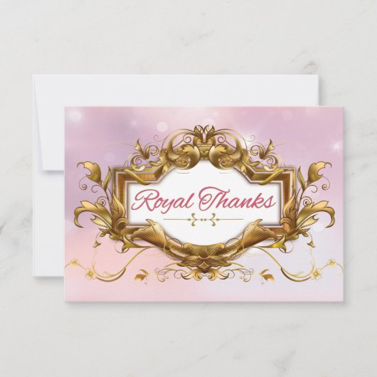 Afrikaanse prinses Elegant Roze|Gold Bedankt kaart (Voorkant)
