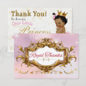 Afrikaanse prinses Elegant Roze|Gold Bedankt kaart (Voorkant / Achterkant)