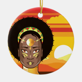 Afrikaanse prinses keramisch ornament