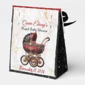 Afrikaanse prinses koninklijke douche glitter rood bedankdoosjes (Achterkant)