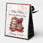 Afrikaanse prinses koninklijke verjaardag glitter  bedankdoosjes (Achterkant)