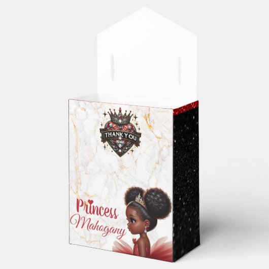 Afrikaanse prinses koninklijke verjaardag glitter  bedankdoosjes (Geopend)