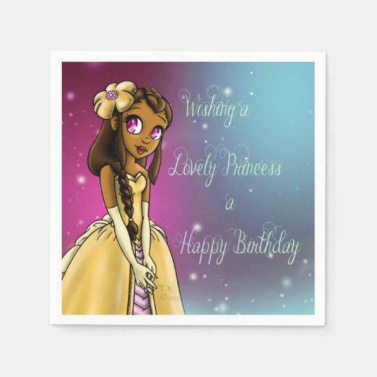 Afrikaanse prinses Lovely Birthday Servet (Voorkant)