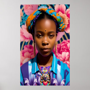 Afrikaanse prinses met een blouse poster