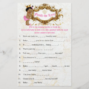 Afrikaanse Prinses Roze Baby Shower Spel Flyer