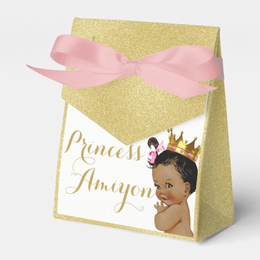 Afrikaanse Prinses Roze & Gouden Shimmer Favors Bedankdoosjes (Voorkant Zijde)
