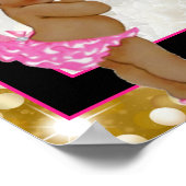 Afrikaanse Prinses|Roze/Zwart/Gouden Glitter Gastb Poster (Hoek)