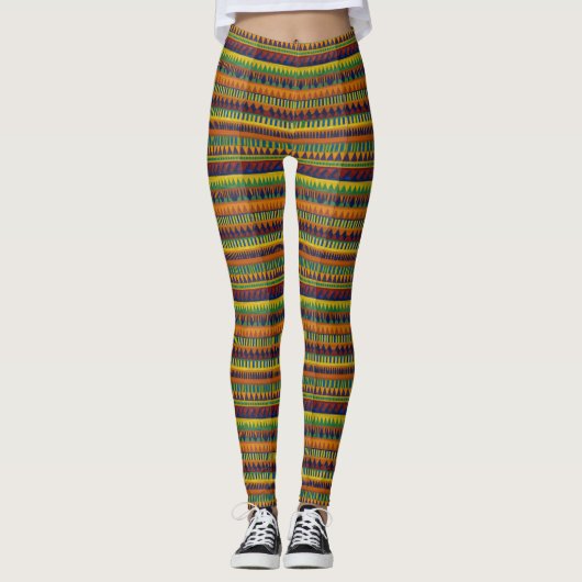 Afrikaanse print "Ankara" Leggings (Voorkant)