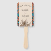 AFRIKAANSE PRINT BRUILOFT PROGRAMMA HAND FAN HANDWAAIER (Voorkant)