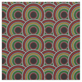 Afrikaanse Print Circles Patroon in Rood Goud Groe Stof