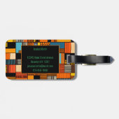 Afrikaanse print gepersonaliseerde naam bagagelabel (Achterkant horizontaal)