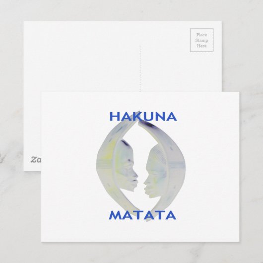 Afrikaanse Print Hakuna Matata Design Aankondigingskaart (Voorkant / Achterkant)