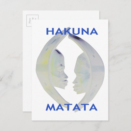 Afrikaanse Print Hakuna Matata Design Aankondigingskaart (Voorkant / Achterkant)